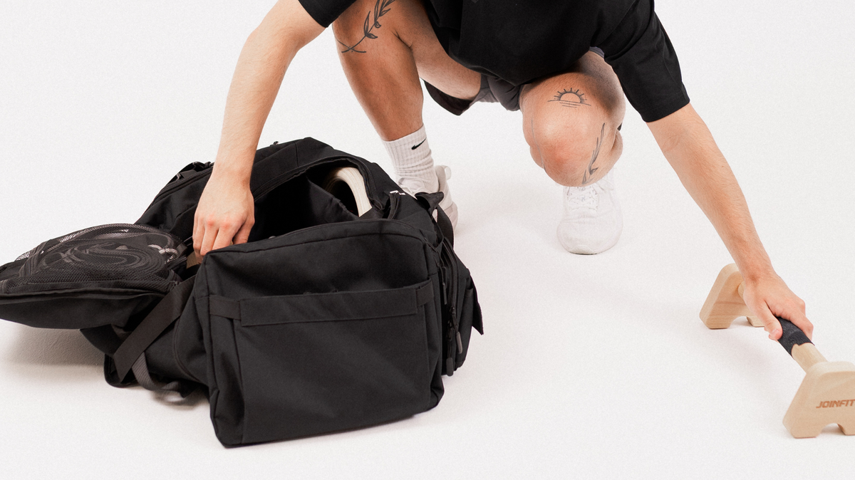 Apex Calisthenics Duffel bag with parallettes