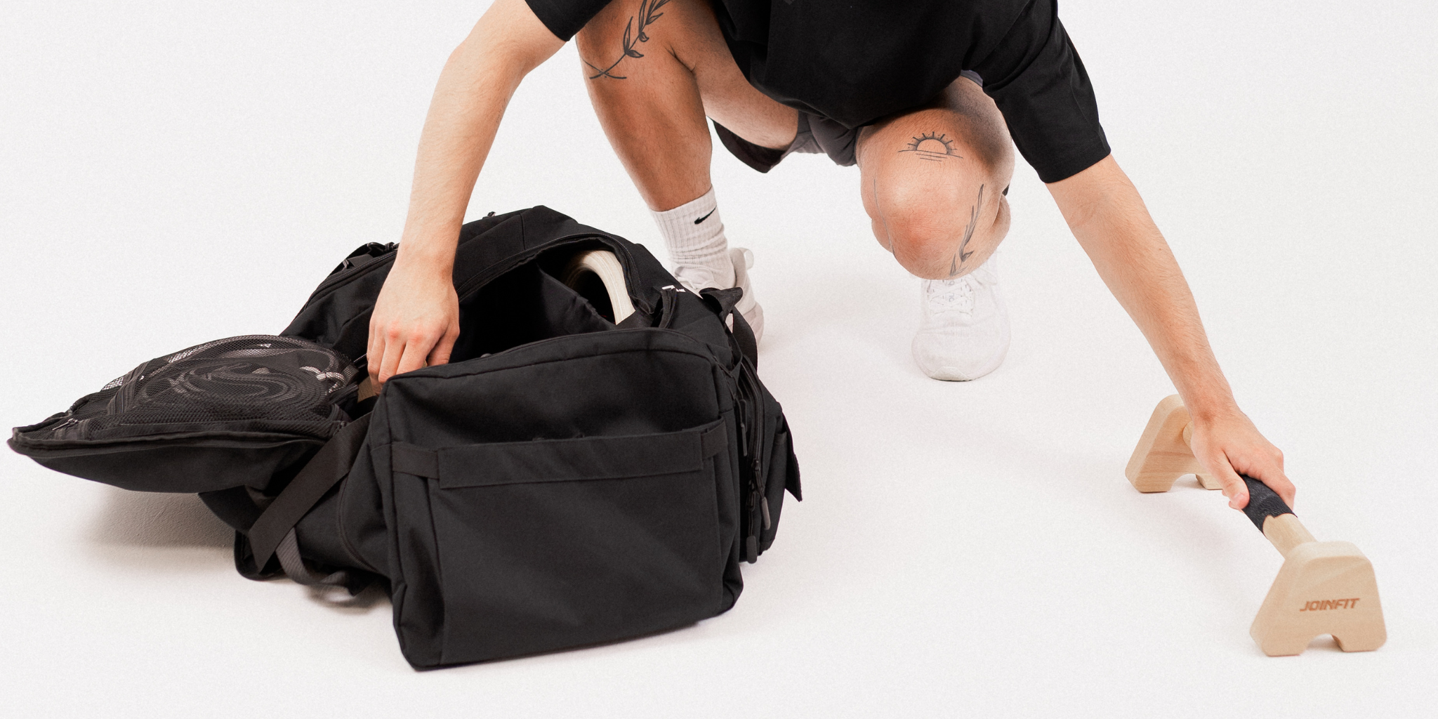 Apex Calisthenics Duffel bag with parallettes